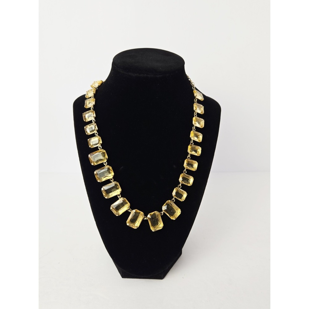 Tasha Gold Tone Rectangle Statement Necklace rhinestone choker